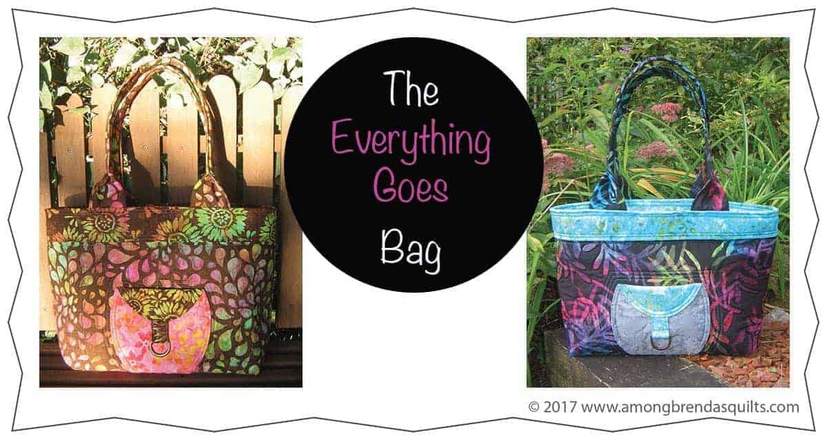 Two photos of the Everything Goes Bag in different fabrics