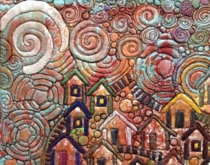 Art Quilt By Thea Rijkhoff: Community - My Little Village
