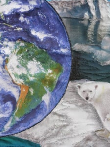 Art Quilt By Judith Elder-McCartney: Global Warming - Save Our Planet