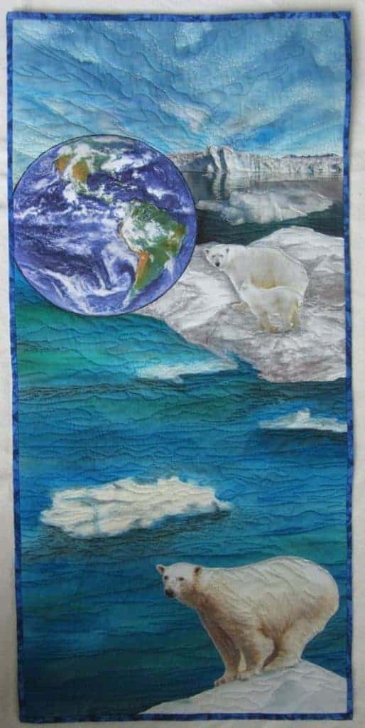 Global Warming - Save Our Planet, art quilt by Judith Elder-McCartney