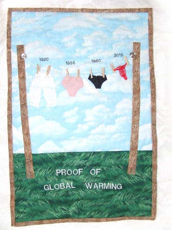 Proof of Global Warming, art quilt by Beth Cameron