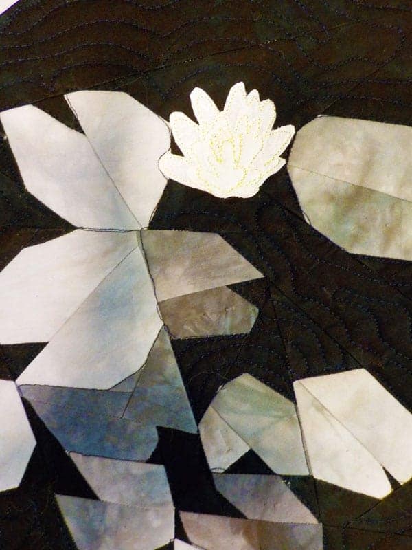 Water Lily, art quilt by Patricia Scott