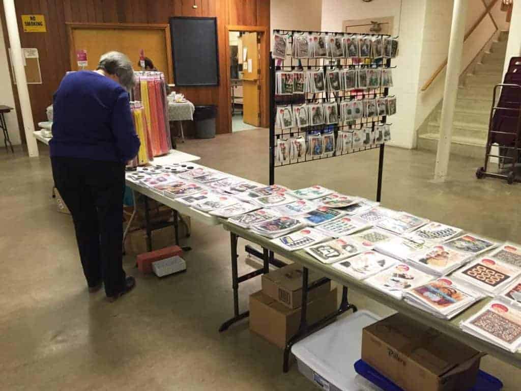 Pop-up shop sales table at Simcoe Guild