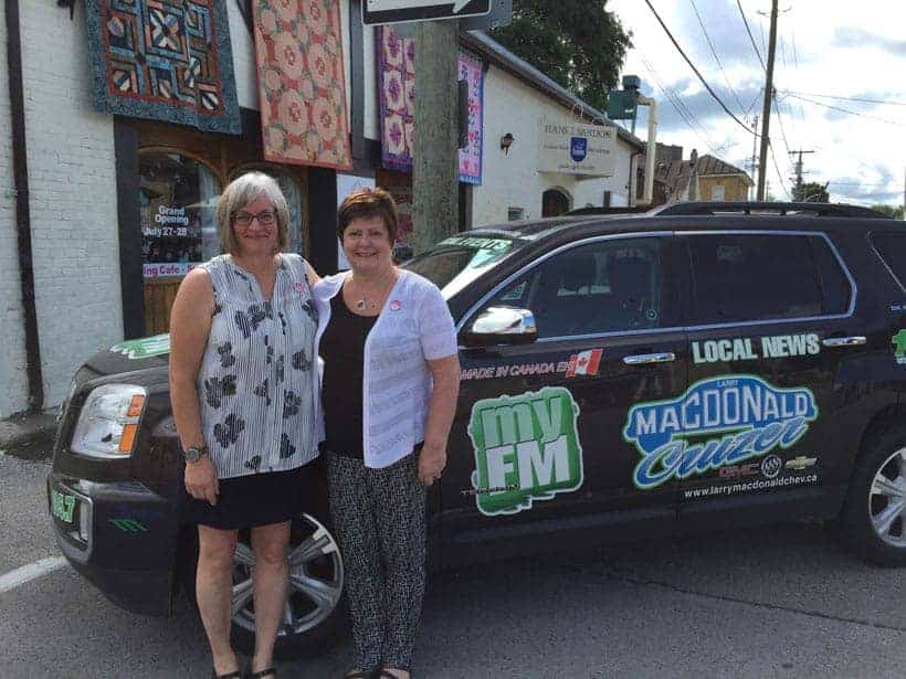 Brenda and Kathy in front of myFM van