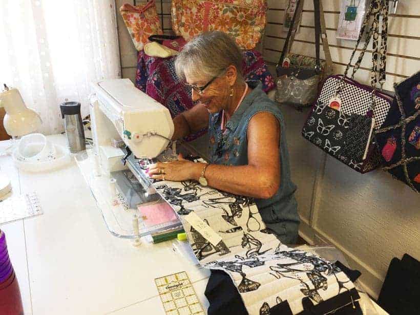 Sewing together a Voyager Bag