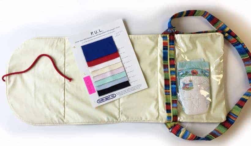 Quick Change diaper bag and PUL fabric samples