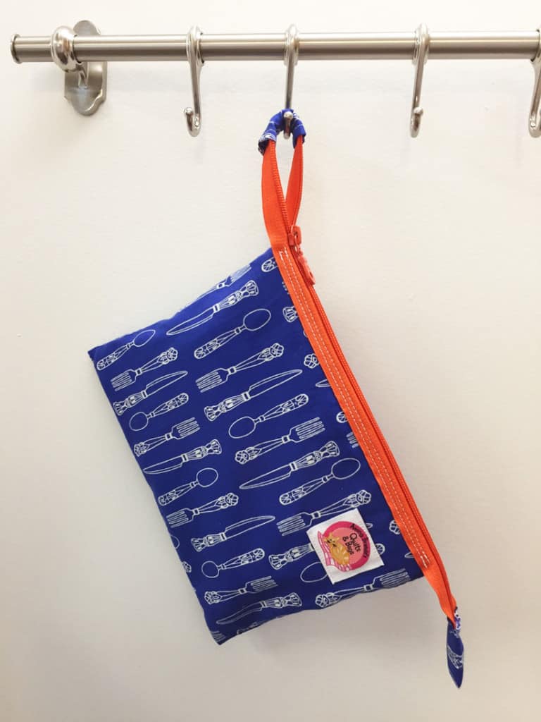 lunch bag hanging from hook