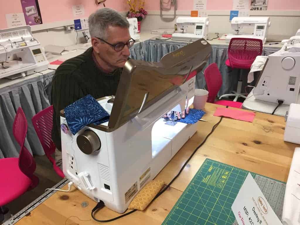 Rob with the Destiny sewing machine