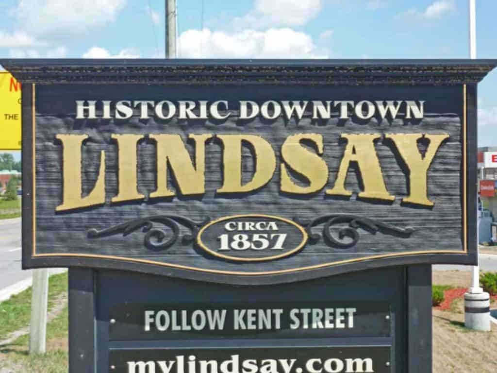 Lindsay, Ontario sign