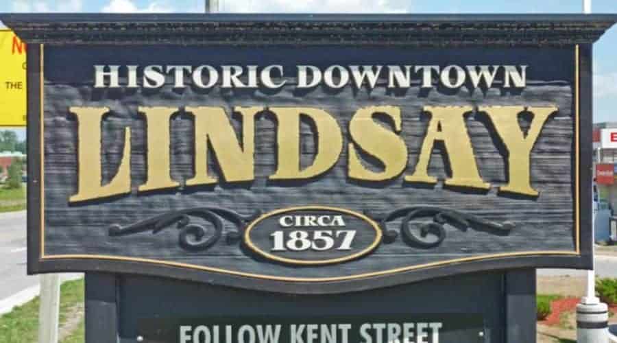 Lindsay, Ontario sign