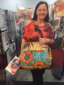 An Essentials Tote made with a wax print.