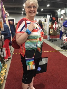 Jocelyne Sarault with her Sweet Talk Phone Bag.