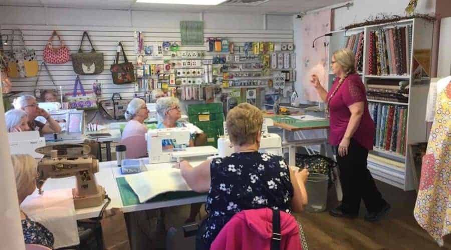 Quilting class in session