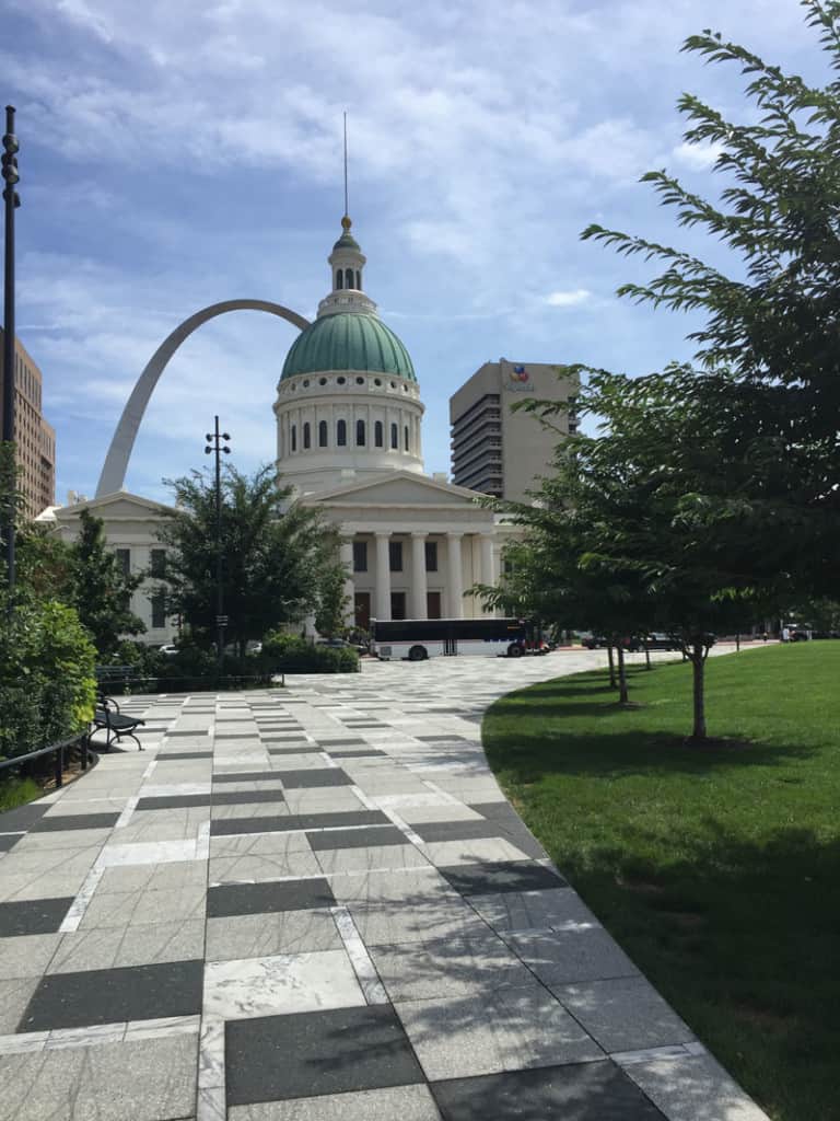 The Gateway Arch and Old Courthouse in St. Louis. 