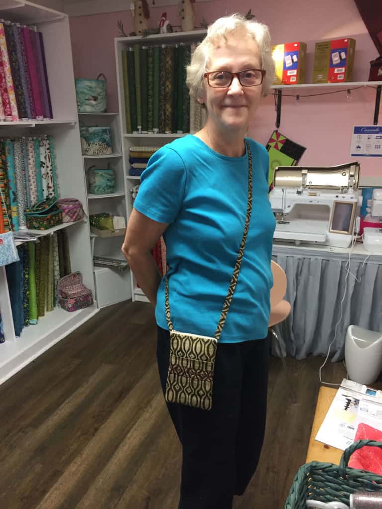Mary-Lou Gatward with her phone bag