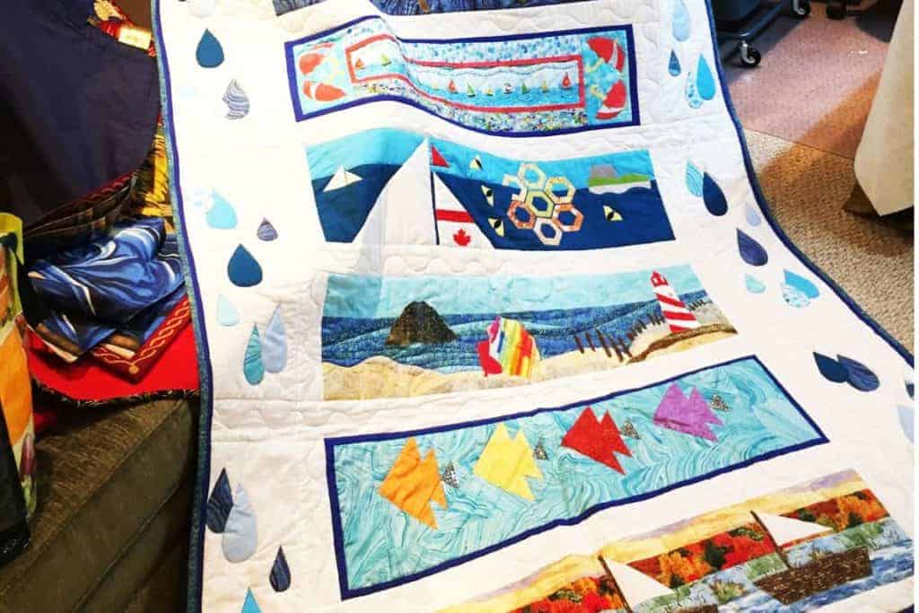 Row-by-row quilt closeup