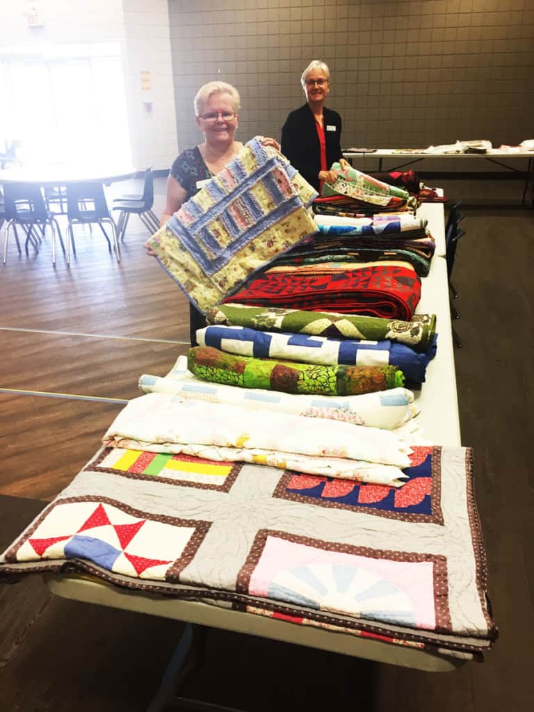 Quilts on tables