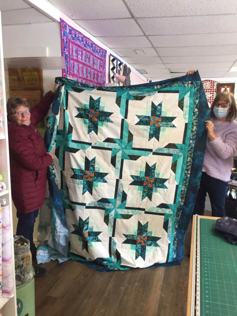 Quilt displayed by maker