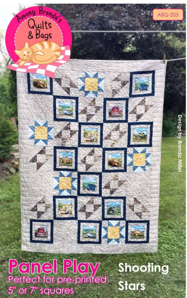 Shooting Stars Quilt Pattern with pre-printed squares