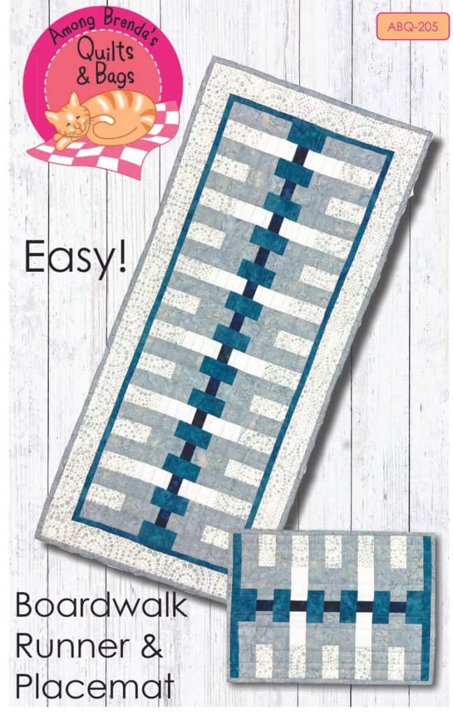 Boardwalk table runner and placemat set pattern