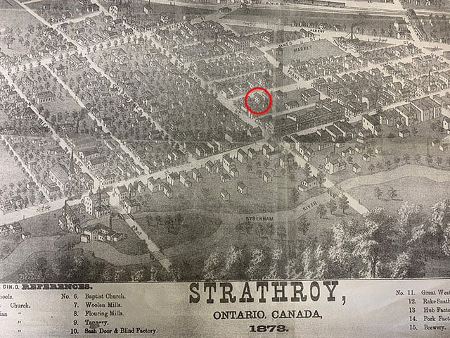 1878 map Strathroy, Ontario