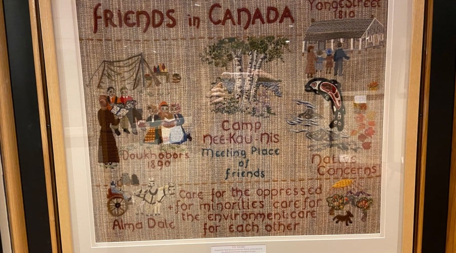 A tapestry by Canadian Quakers, housed at The Quaker Textile Museum.