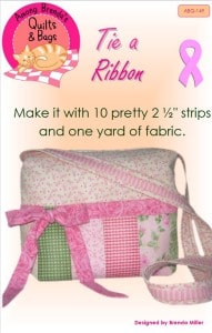Pattern cover for Tie A Ribbon bag designed by Brenda Miller.