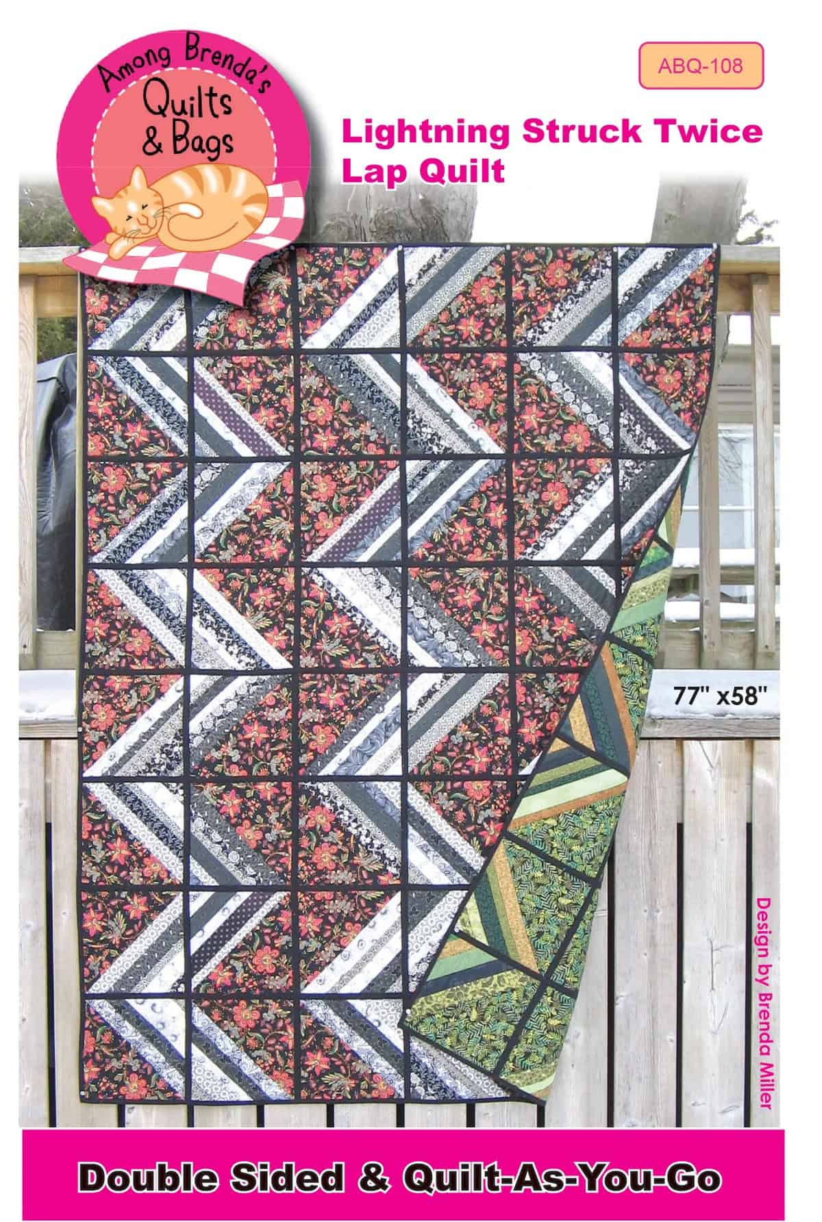 Lightning Struck Twice reversible quilt pattern.
