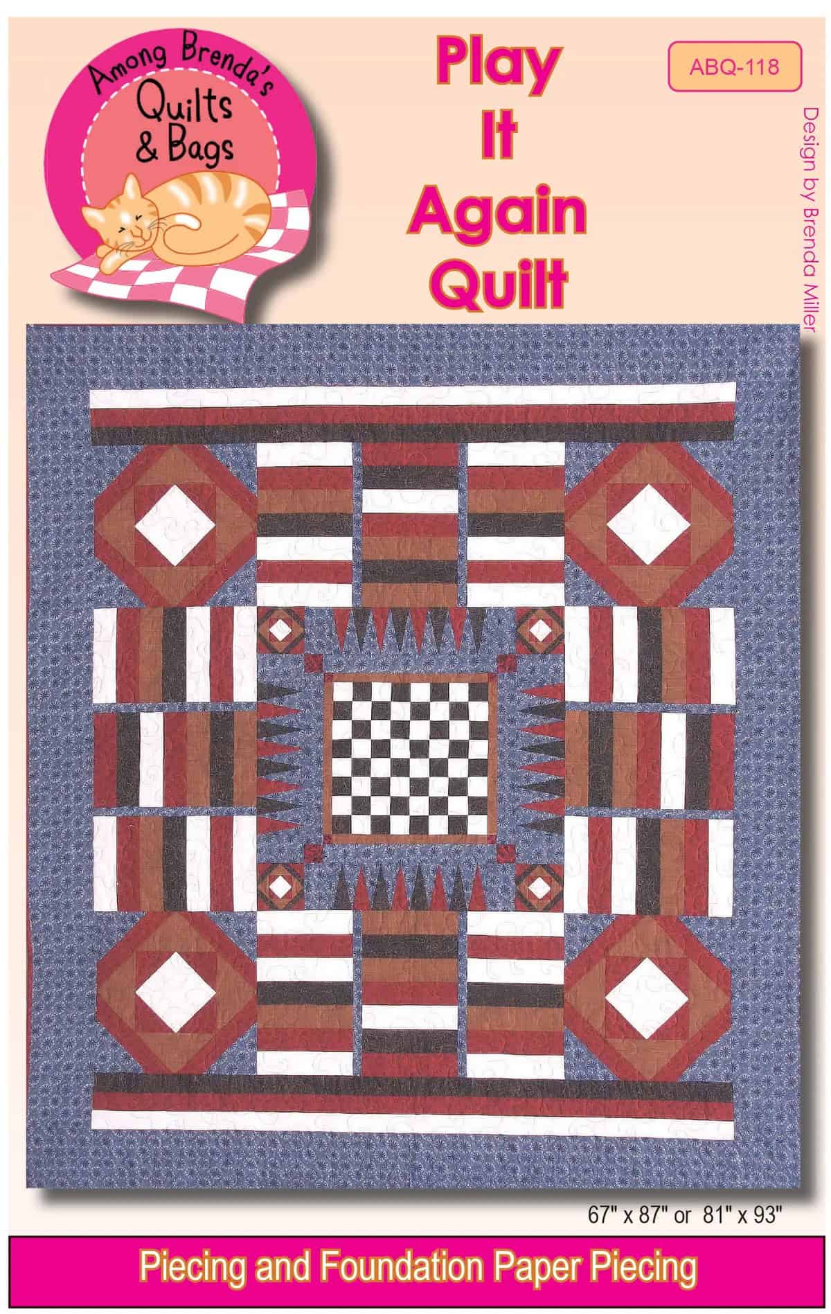Play It Again pattern for gameboard quilt.