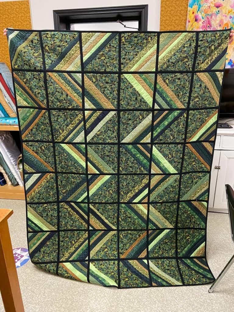 Lightning Struck Twice quilt - green side.