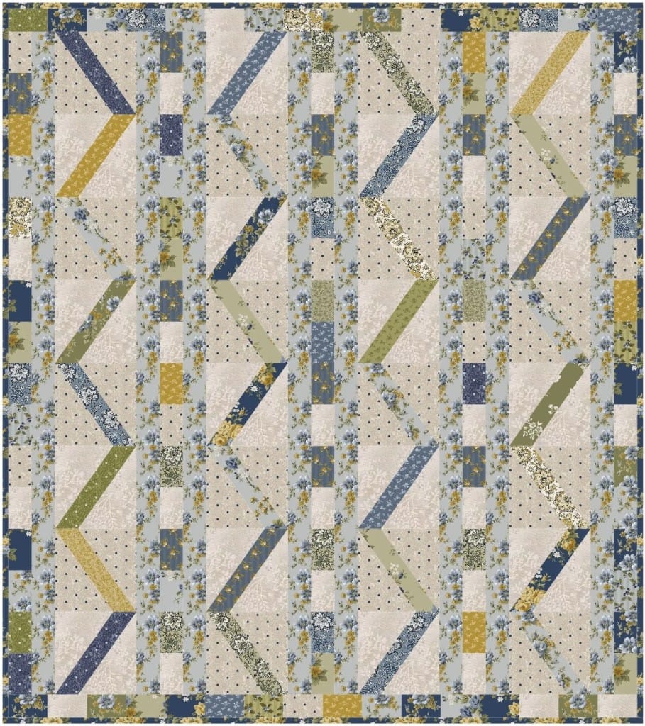 Snakes and Ladders quilt from 2 in 1 On A Roll jelly roll quilt pattern.