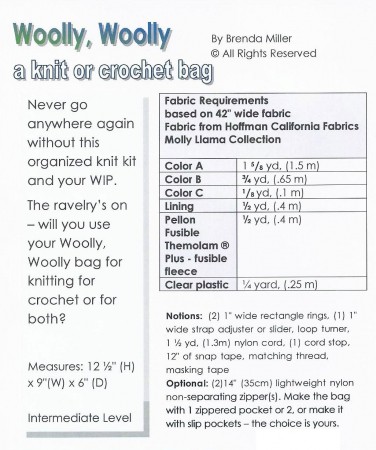 Woolly, Woolly Pattern Requirements