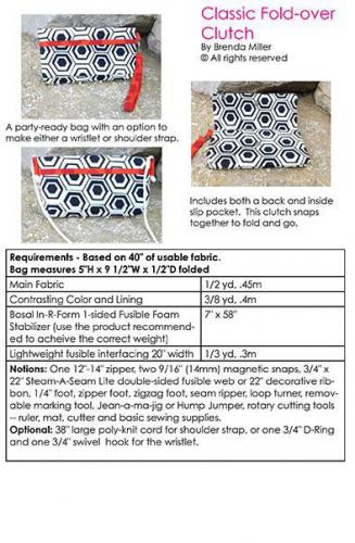 Classic Fold-over Clutch pattern requirements