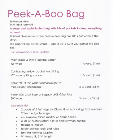 Peek-A-Boo Pattern Requirements