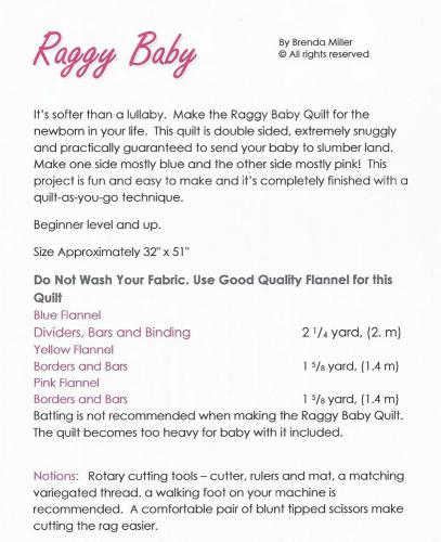 Raggy Baby Pattern Requirements