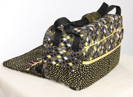 Sewing Tote Black and Yellow - Open