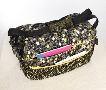 Sewing Tote Black and Yellow