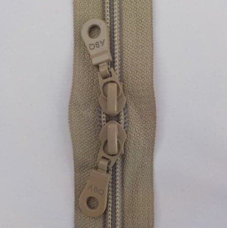 Zipper: Simply Taupe double pull