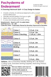 Back of pattern for ABQ-210 Pachyderms of Endearment.