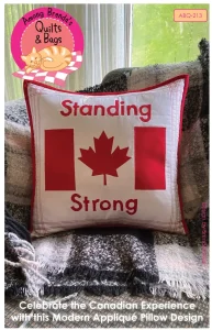 Pattern cover for the Standing Strong Pillow, featuring a Canadian flag.