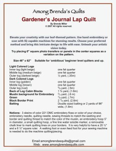 Gardener's Journal Pattern Requirements